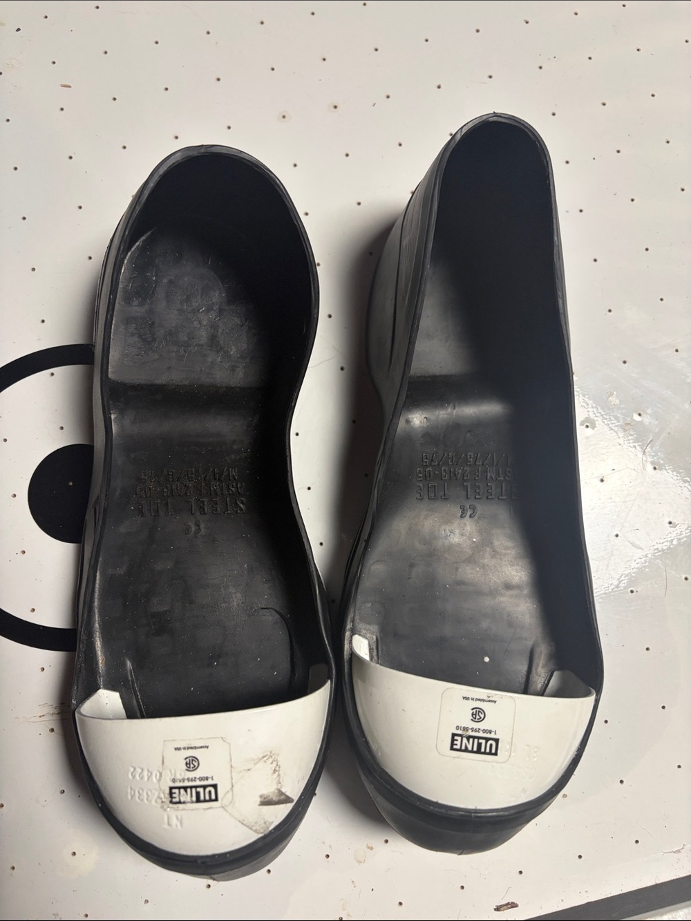 Wilkuro Black and White Steel Toe Slip-Ons medium